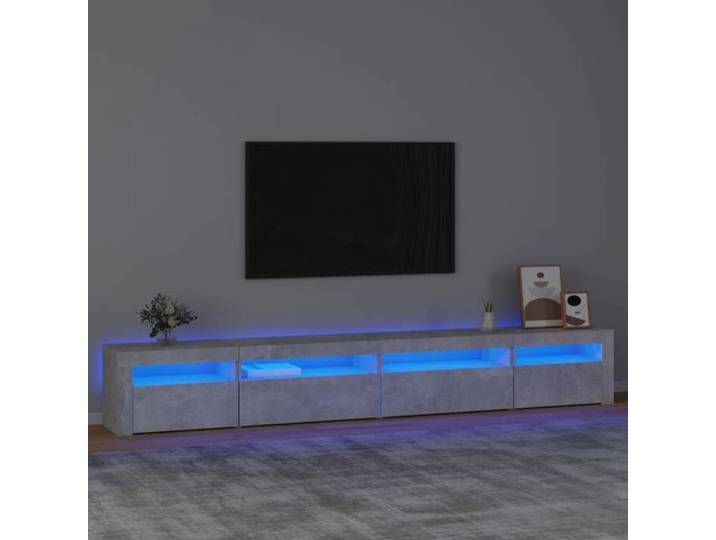Meuble TV avec Lumières LED Centre de Divertissement Rangement Meuble Média Meuble de Salon Salle de Séjour Maison 3152749