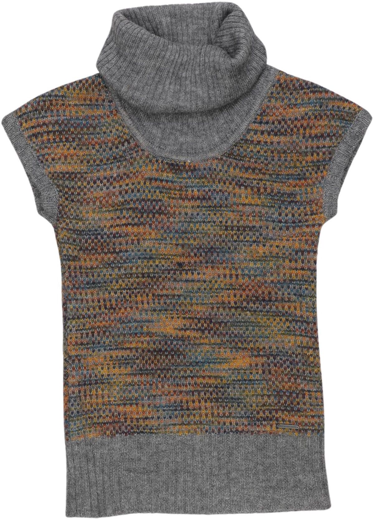 Manguun Mädchen Pullover, Grau, Gr. EU 134 (EU 134/140), Synthetik / Wolle - Second Hand