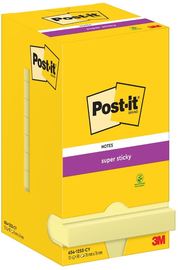 POST-IT Notes SuperSticky 76x76mm gul