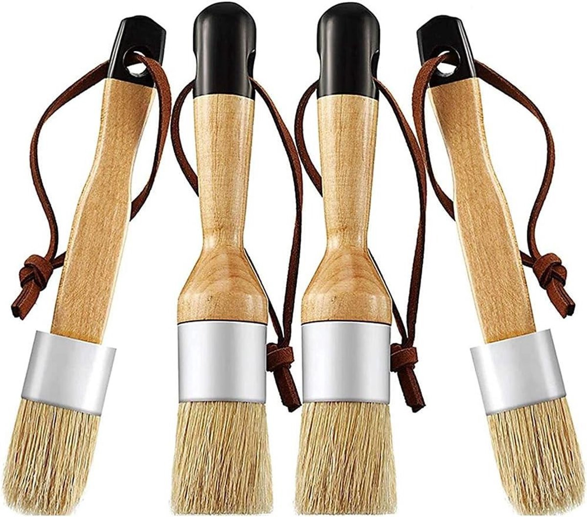 Allecto plus Krijt- en wasborstels set voor houten meubels - 4 stuks