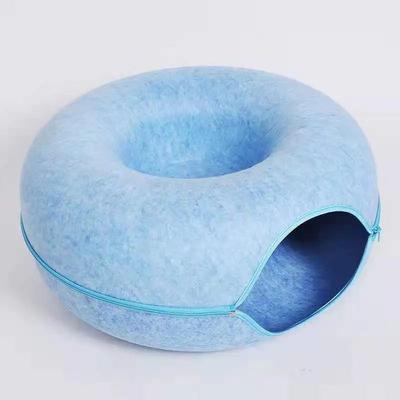 Inspire Essentials Felt Tunnel Cat Bed blue s