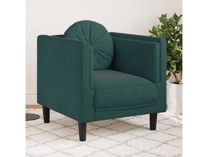 Fauteuil ergonomique GKK Canapé simple avec coussin vert foncé velours - @1059