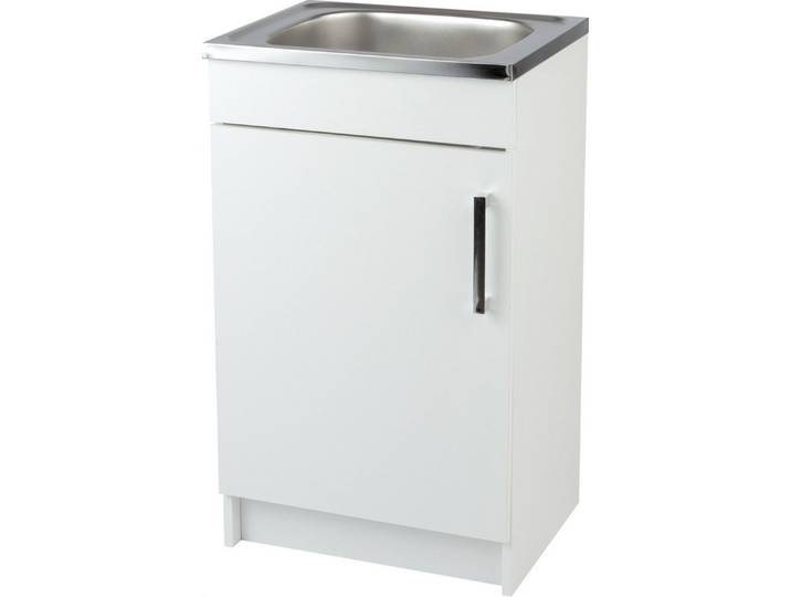STAMAR Spülenschrank Küchenschrank 50cm Weiß Spüle Edelstahl Siphon Geschirrspüler Komplett (Komplett) Standschrank 40cm Tiefe ohne Armatur Montagefertig Set Spülenschrank
