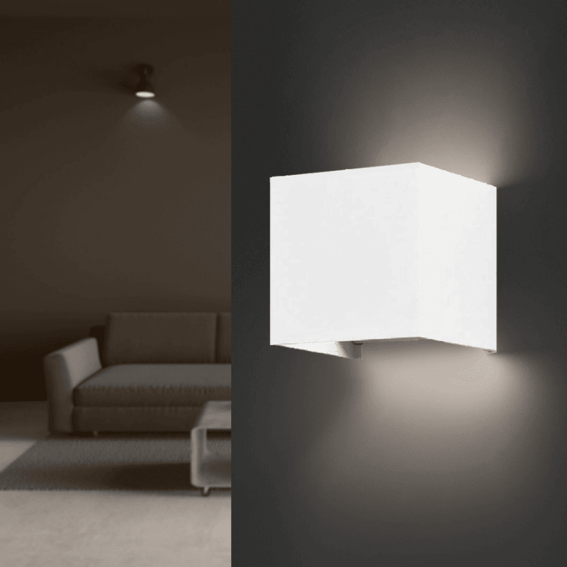 Optonica Applique Murale Blanche LED 12W IP54 Carré - Blanc Chaud 2300K - 3500K