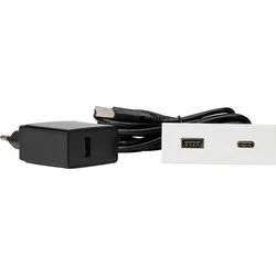 Kopp 939751114 VersaPICK, rechteckig, matt weiß, USB-C  - 4 Stück