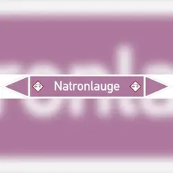 Rohrleitungskennzeichen Natronlauge - 100x15 mm Folie selbstklebend