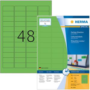 Herma Universaletiketten 4549, Special, grün, 45,7 x 21,2mm, 100 Blatt, 4.800 Stück