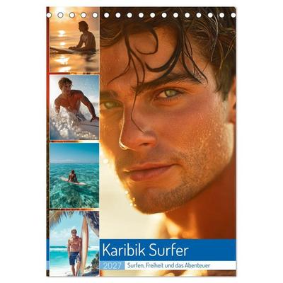 Karibik Surfer (Tischkalender 2027 DIN A5 hoch), CALVENDO Monatskalender