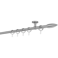 20mm,1-läufig,Rohr,Deckenträger classic,Endstück cardo Farbe: Edelstahl-Optik, Größe: 100cm