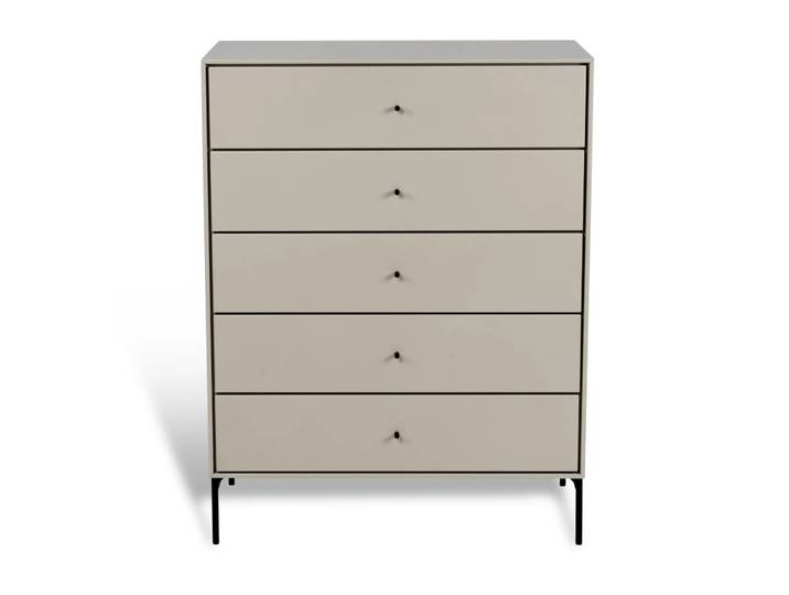 Mavis Commode Volt 5 tiroirs beige Détails en noir