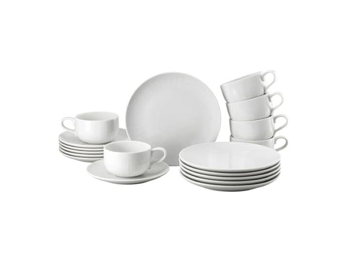 Rosenthal Joyn, weiss, 18 -tlg. Porzellanset, Teller, Tassen & Untertassen, leichter und natürlicher Look, moderne u. urbane Note, spülmaschinen- & mikrowellenfest