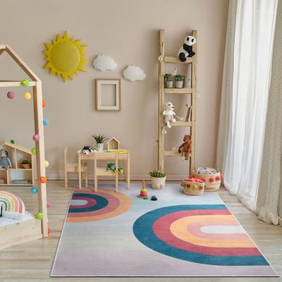 Well Woven Kids Rugs Kaleidoscope Rainbow Modern Machine Washable Area Rug