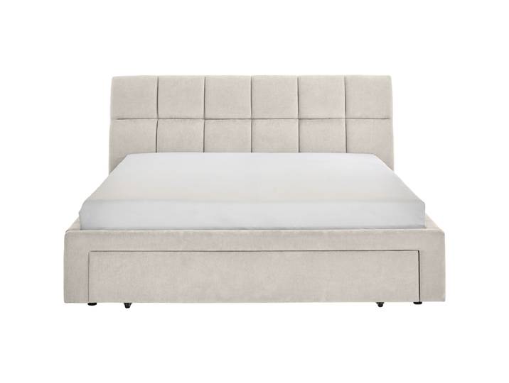 Bett Clair beige Stoff 180 x 200 cm