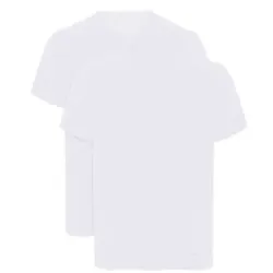 Armani Cotton V-neck T-shirts 2P Weiß Baumwolle Medium Herren