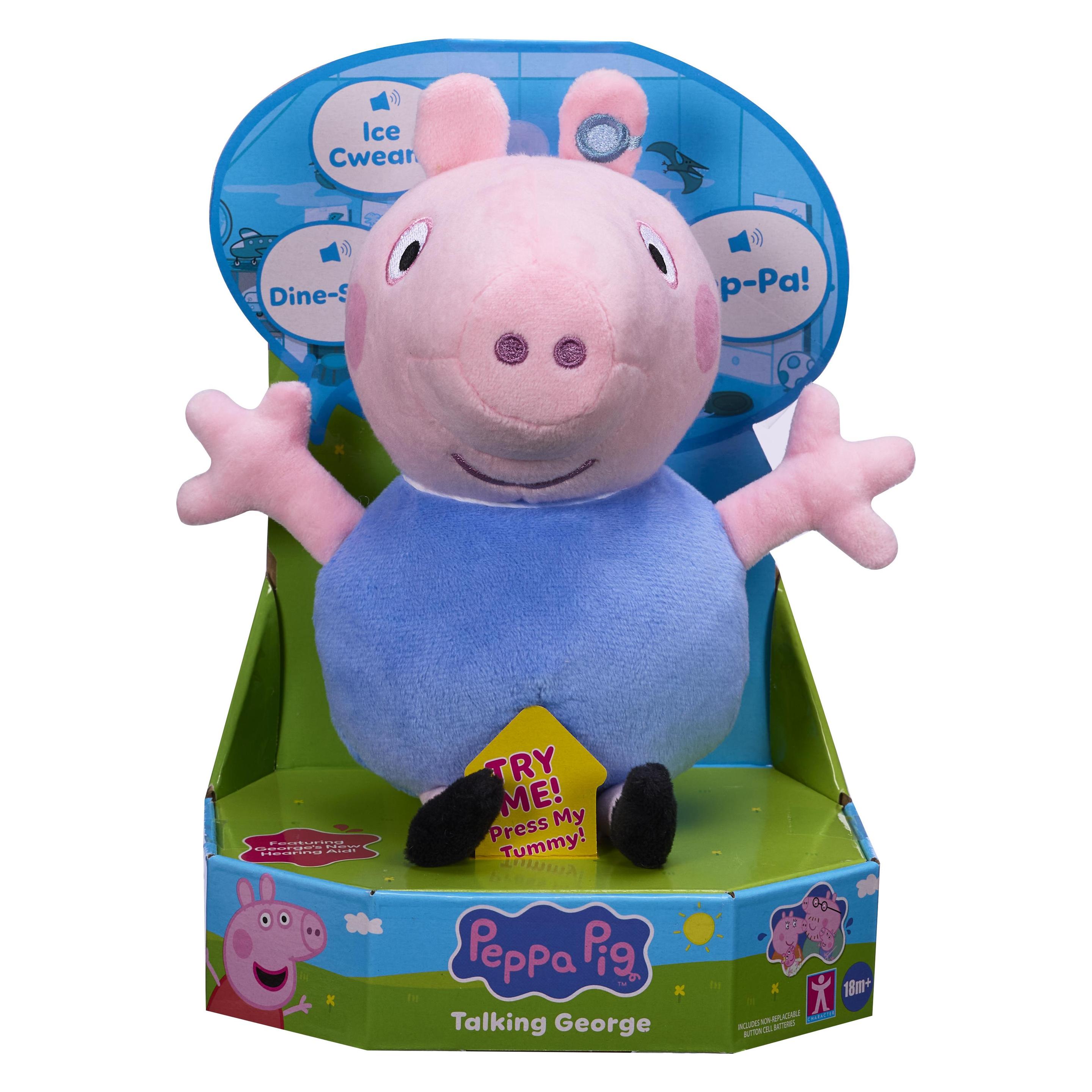 Peppa Pig Talking George, Plush Toy With Speech & Sound Effects, Pre-School Soft Toy (20 cm) (08495)