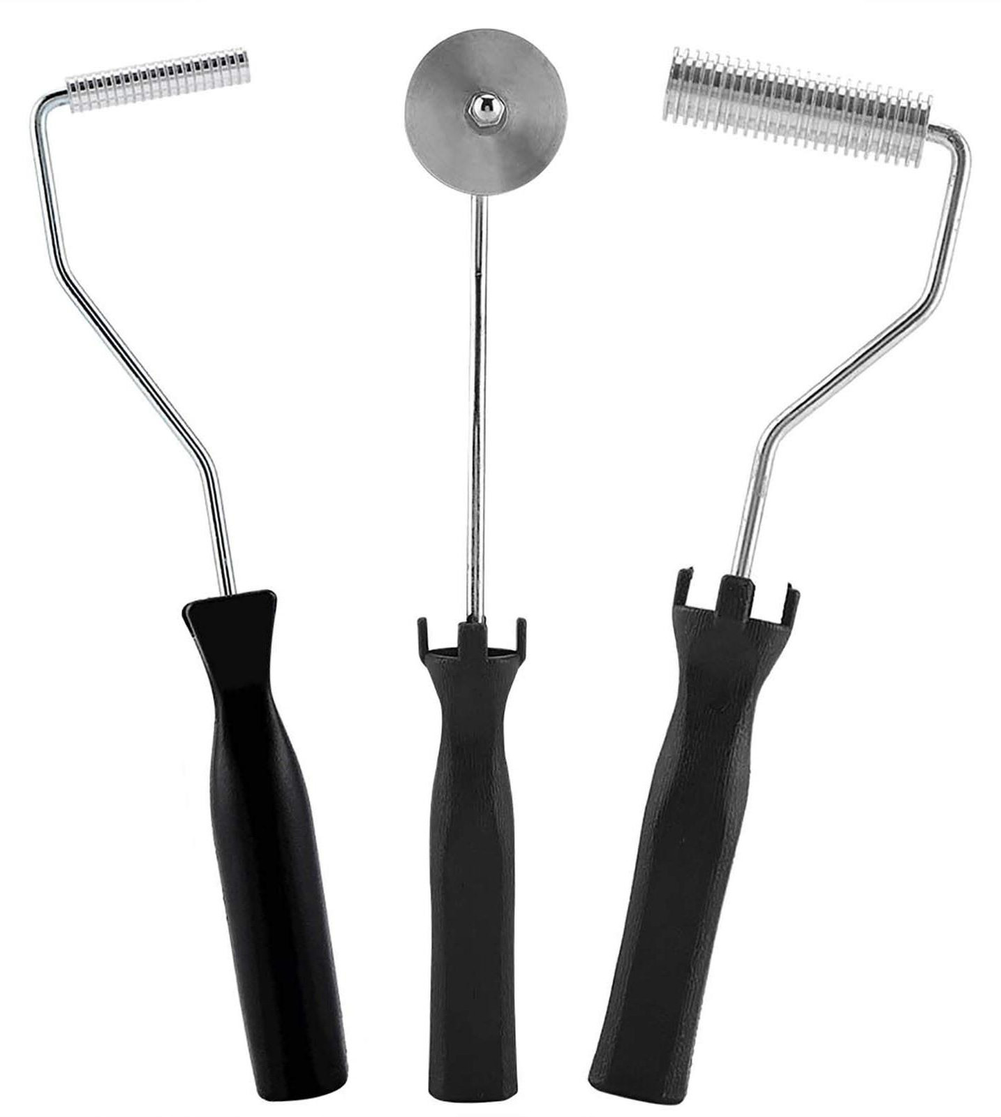 Set van 3 Aluminiumlegering Bubble Rollers met ABS Handvat voor Hars Lamineren van Glasvezel