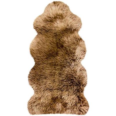Fellteppich HEITMANN FELLE "Lammfell KE 152 - Premium Qualität" Gr. 41, braun (braun mit hellbraunen spitzen), B:68cm H:70mm L:140cm, Lammfell, Teppiche, Fellteppich, echtes Austral. Lammfell, besonders weich, auch ideal als Bettvorleger