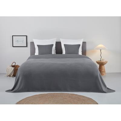 Tagesdecke OTTO HOME "Greta", grau (anthrazit), B:150cm L:250cm, Baumwolle, Tagesdecken, in Waffelpiqué Optik, viele Farben erhältlich, Decke ab 140 x 200 cm