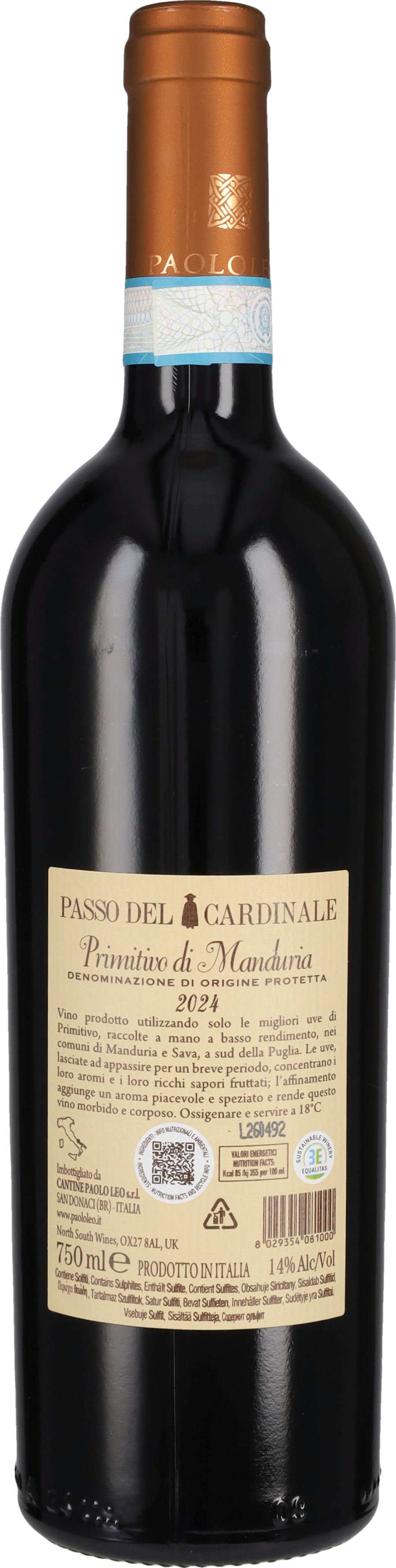 Leo Paolo Primitivo di Manduria 'Passo del Cardinale' Paolo Leo 2024