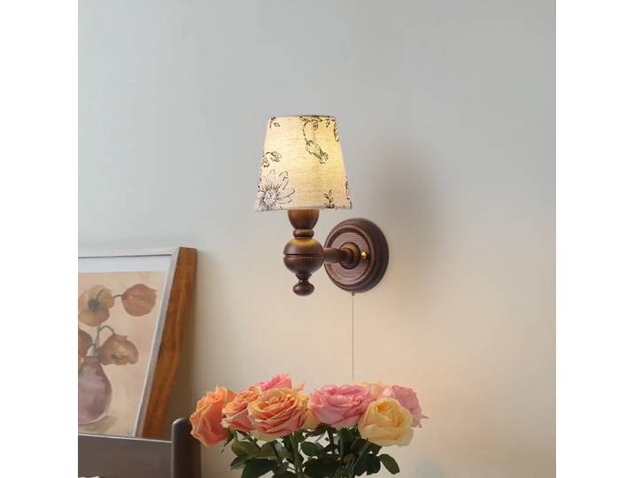 2024 bois massif rétro applique française médiévale chambre chevet applique murale Led Llights salon fond hôtel éclairage