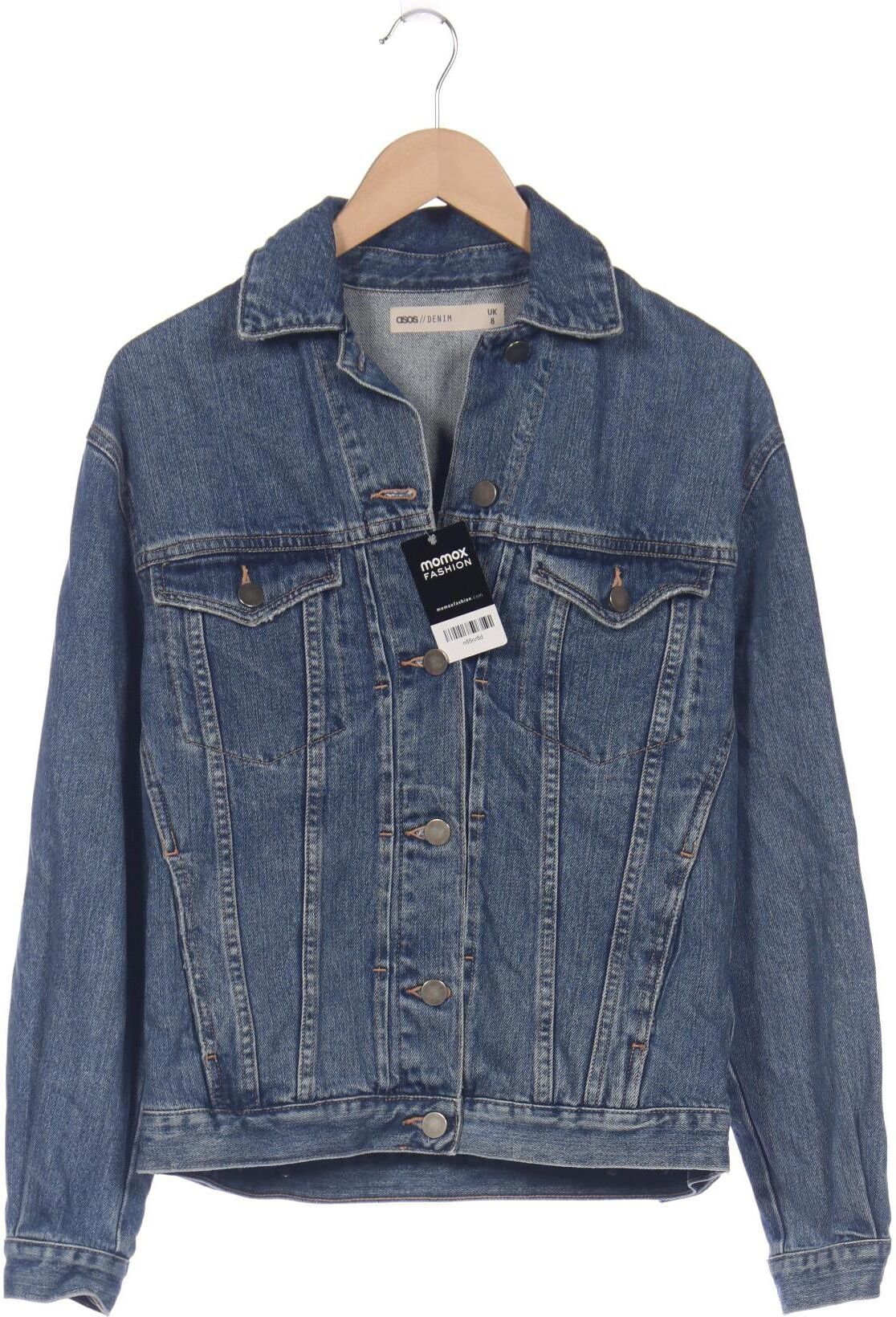 asos Damen Jacke, Blau, Gr. EU 36, Baumwolle - Second Hand