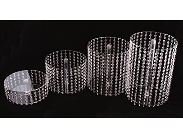 Acrylglas Tortenständer Rund Hochzeit 4 Etagen Etagere Geburtstag Alu Ø 28 cm