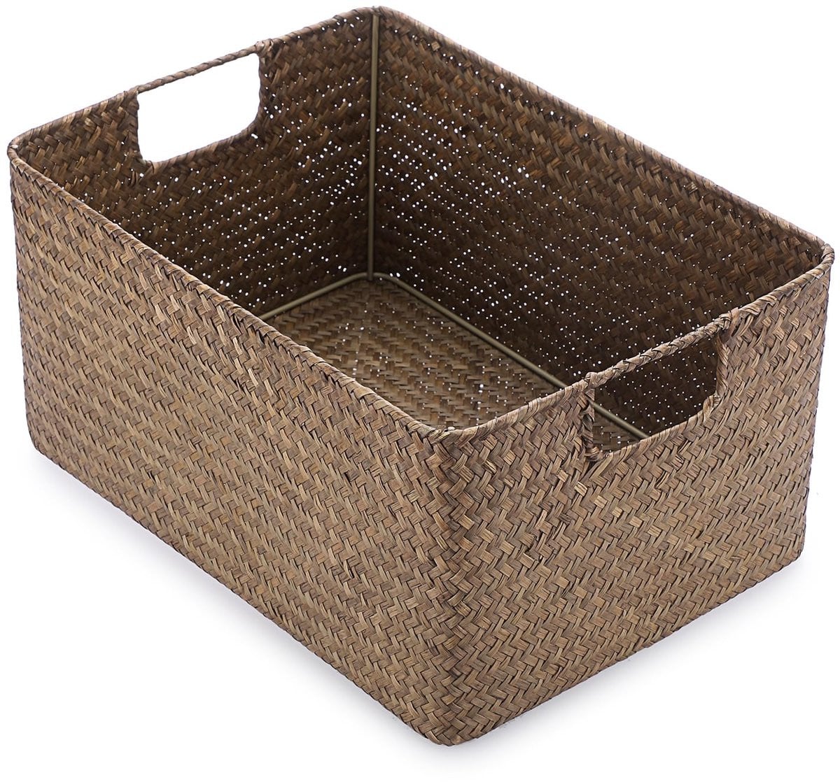 SnelShoppen Zeegras Opbergmand met Open Weave voor Woonkamer en Badkamer, Decoratieve Rieten Mand, Maat M