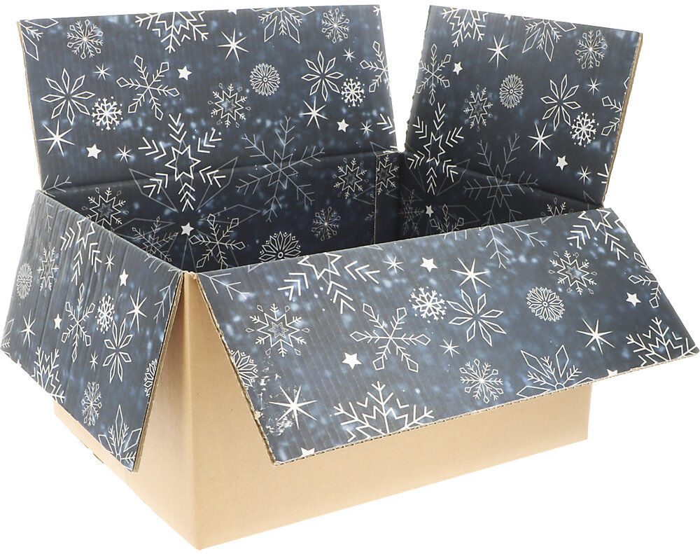 Wellpapp-Faltkarton mit Innendruck Christmas, matt, Innenmaße 390 x 290 x 200 mm, VE 15 Stk ratioform