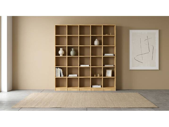 Bücherwand nach Maß Buche Natur geölt