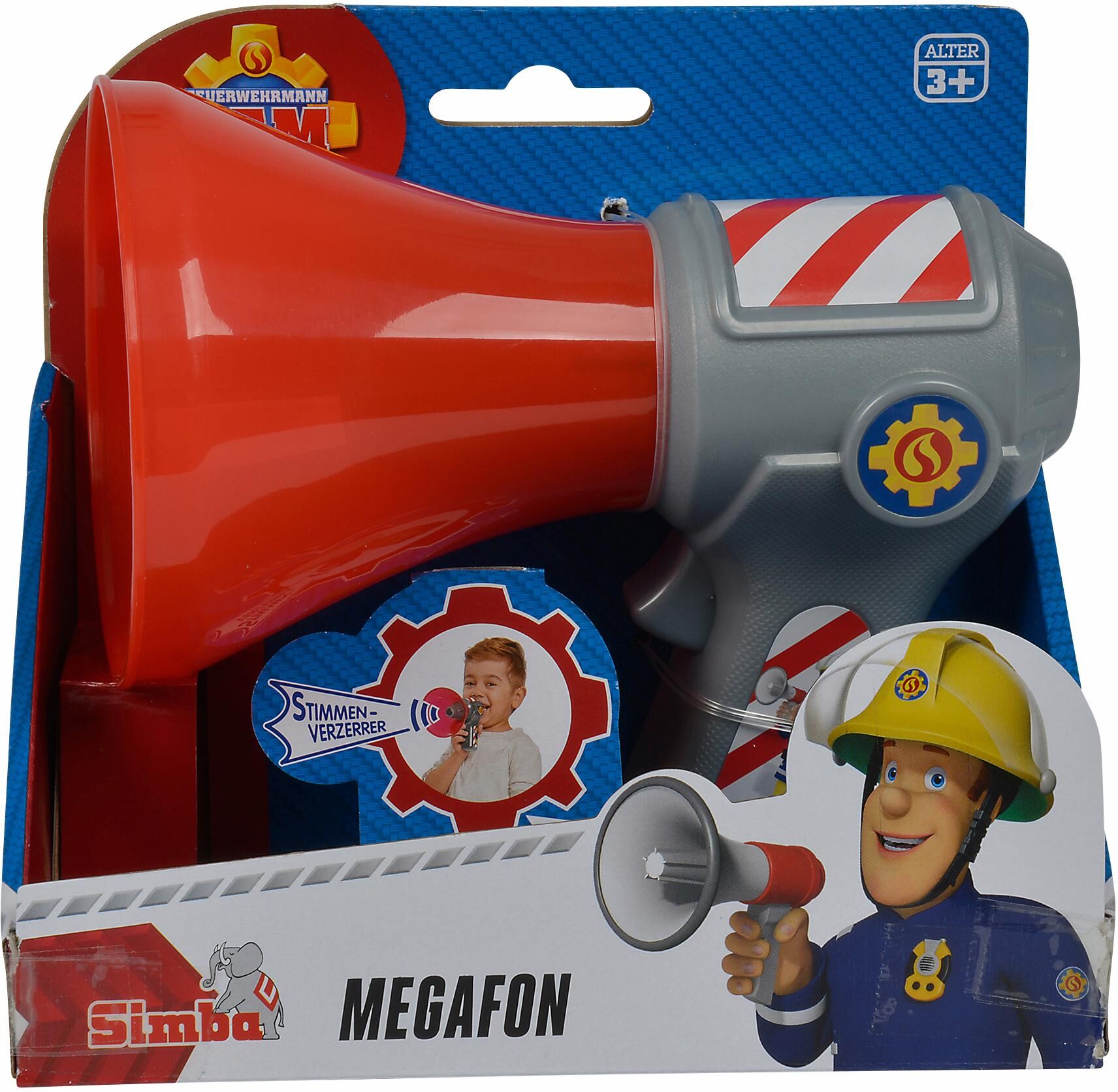 Megafon SIMBA "Feuerwehrmann Sam", grau, Sprachrohre, KinderB:14cm H:16cm, Kunststoff, Megafon, B:14cm H:16cm
