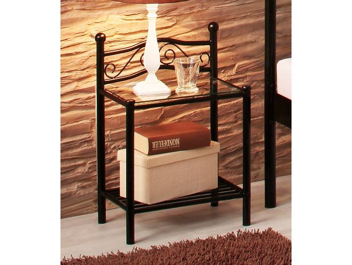 Nachtkonsole HOME AFFAIRE, schwarz, B:43cm H:63cm T:31cm, Metall, Sideboards, Nachtkonsole