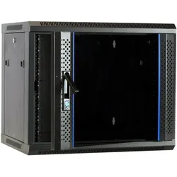 Dsit wandkast ongemonteerd met glazen deur 600x450x500mm (9 HE, 19 Zoll Rack), Serverschrank, Schwarz