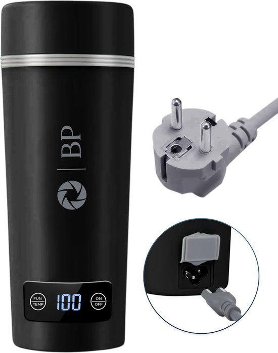 BP Draagbare Waterkoker - Mini Waterkoker met Temperatuurregeling - Zwart