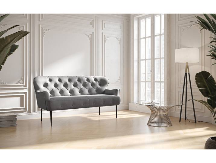 2,5-Sitzer OTTO HOME Amber , grau, B:173cm H:97cm T:87cm, 90% Polyester, 10% Polyamid, Sofas, mit Knopfheftung,in verschieden Stoffarten