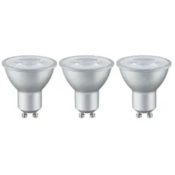 Paulmann 3er-Set LED Reflektorlampe, 230V, GU10, 4W 2700K 230lm 500cd 36°, Alu PAUL-28581