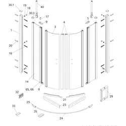 HSK Ersatzteile Wasserabweisprofil gebogen, rechts, E100059-5-R E100059-5-R