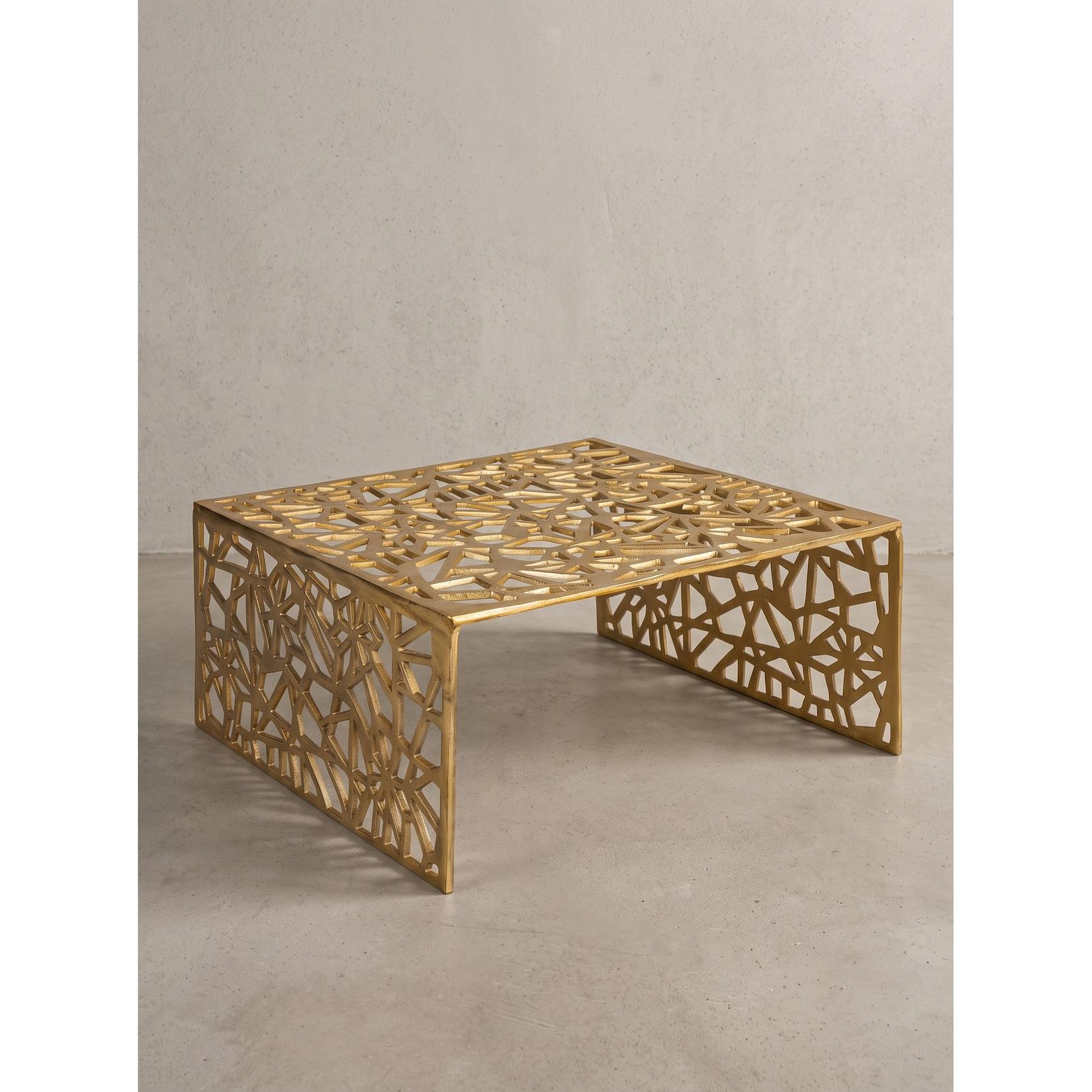 Couchtisch Aluminium Gold 60x60x31 cm - INDRE Kadima Design