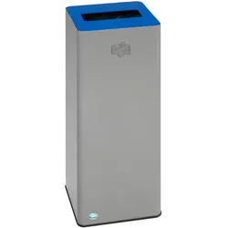 Mülltrennsystem VAR WSG Quadro 79 70 L silber enzianblau verzinktes Stahlblech, mit Klemmring für Müllsäcke