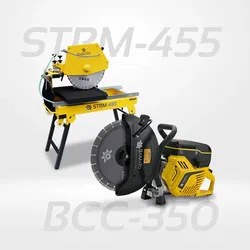 BAMATO Profi-Schneideset: Stationäre Nass-Steinsäge STRM-455 (Schnitttiefe 150 m...