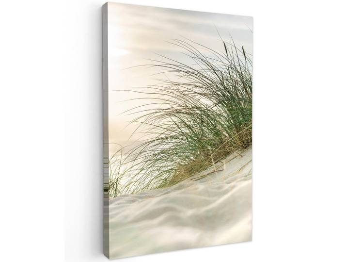 MuchoWow Leinwandbild - Dünen mit Strandhafer in der Sonne des Nationalparks Schleswig-Holsteinisches Wattenmeer - 60x90 - Kunstdruck, Creme, Textil, Kiefer, Abstrakt, Rechteckig, 60x90 cm, gerahmt, Bilder & Rahmen, Bilder, Wandbilder