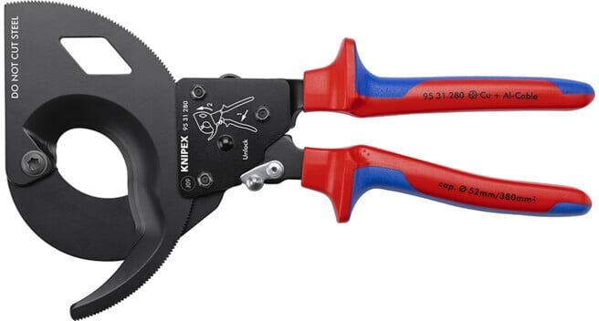 Coupe-câbles, à cliquet Knipex (95 31 280)