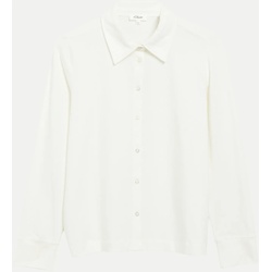 Relaxed-Fit Jerseybluse Weiß 38