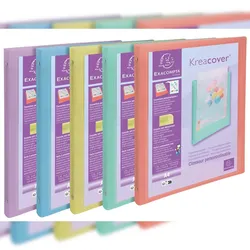 Exacompta 51279E 20x Ringbuch A4 PP, 4 Ringe 15mm, Kreacover Pastell - Farben sortiert