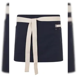 Kurze Schürze für Hotel & Gastronomie 2 farbig ⚥ Navy Beige One Size