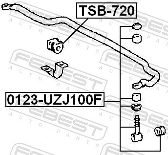 Febest Lagerung, Stabilisator Tsb-720 Vorderachse Für Toyota