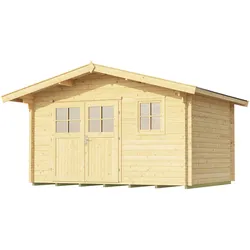 Weka 28 mm Gartenhaus 111 mit Vordach - 50 % Rabatt auf Dacheindeckung