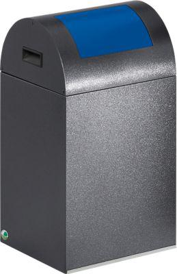 Selbstlöschende Wertstoff-Abfallsammler 40R, antiksilber/blau