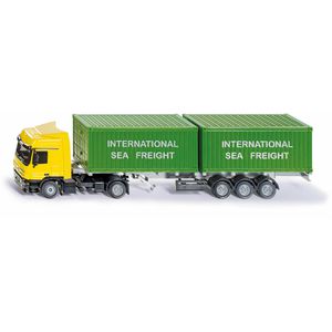 siku Fahrzeug 3921 Mercedes Benz LKW mit Containern, aus Metall/Kunststoff, Maßstab 1:50