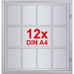 Showdown-Displays Schaukasten S-Linie, außen, 12 x A4, magnetisch, extraflach, abschließbar