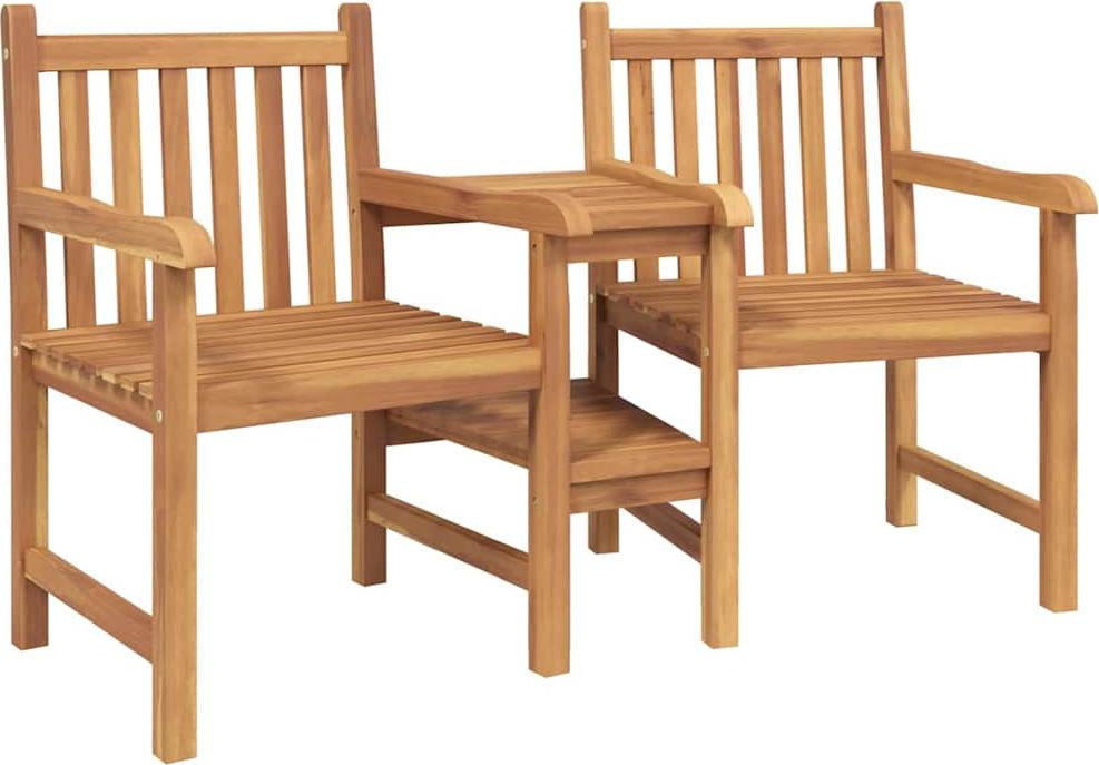 vidaXL Tuinstoel van massief teakhout B/D/H: 152 x 63 x 89 cm